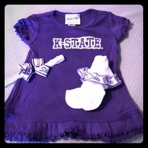 K-State Pride Baby Dress Socks and Headband
